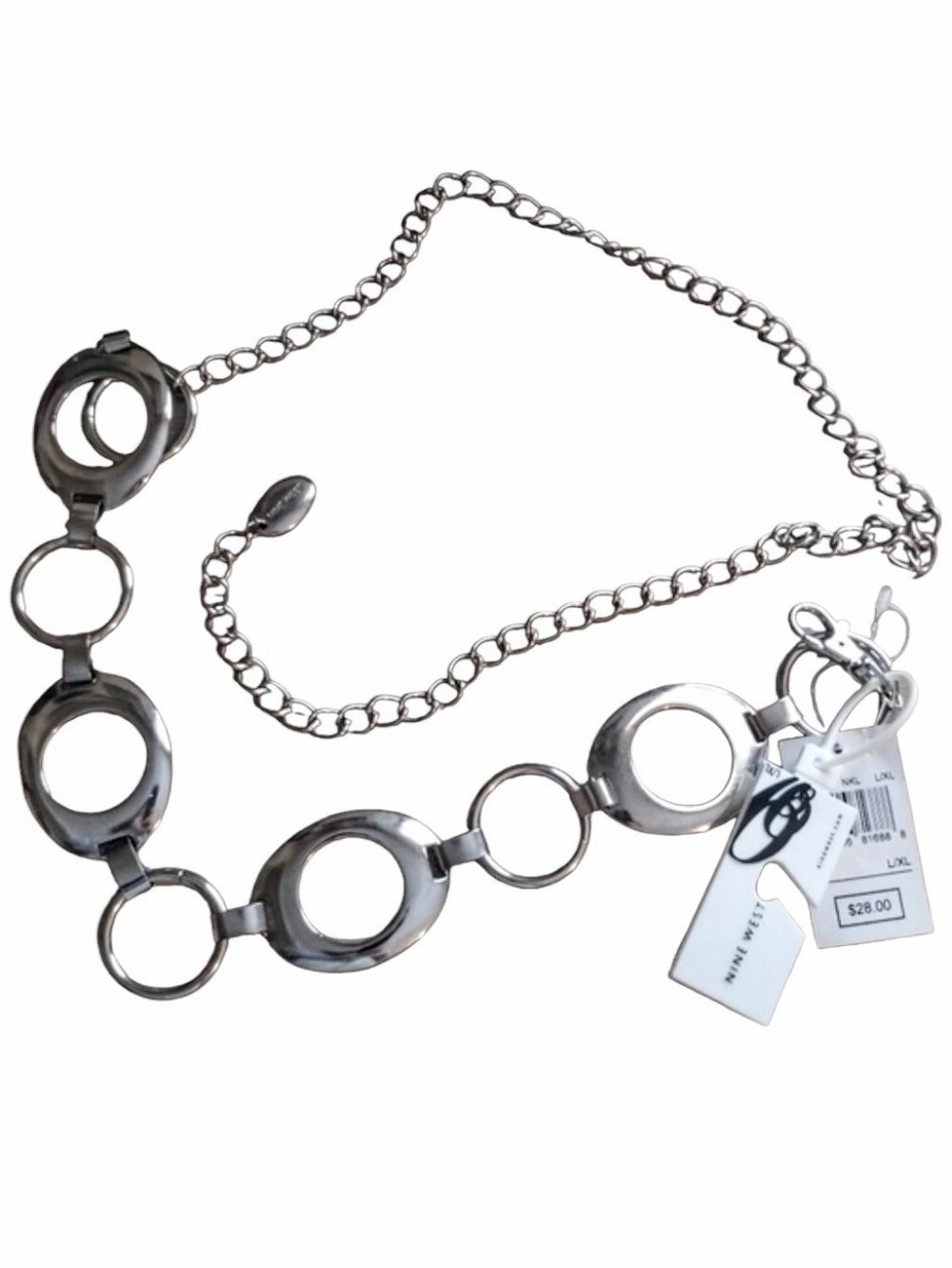 Silver Tone Chain Link Circle Belt by Nine West